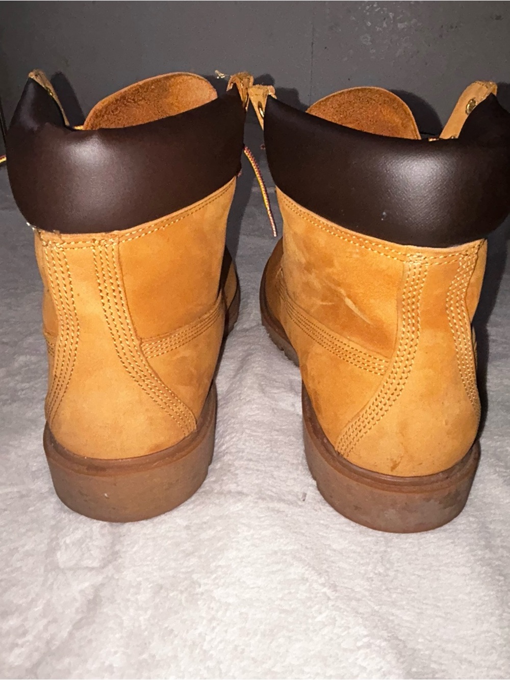 Timberland Wheat Nubuck Work Boots with Brown Collar - Picture 6 of 14